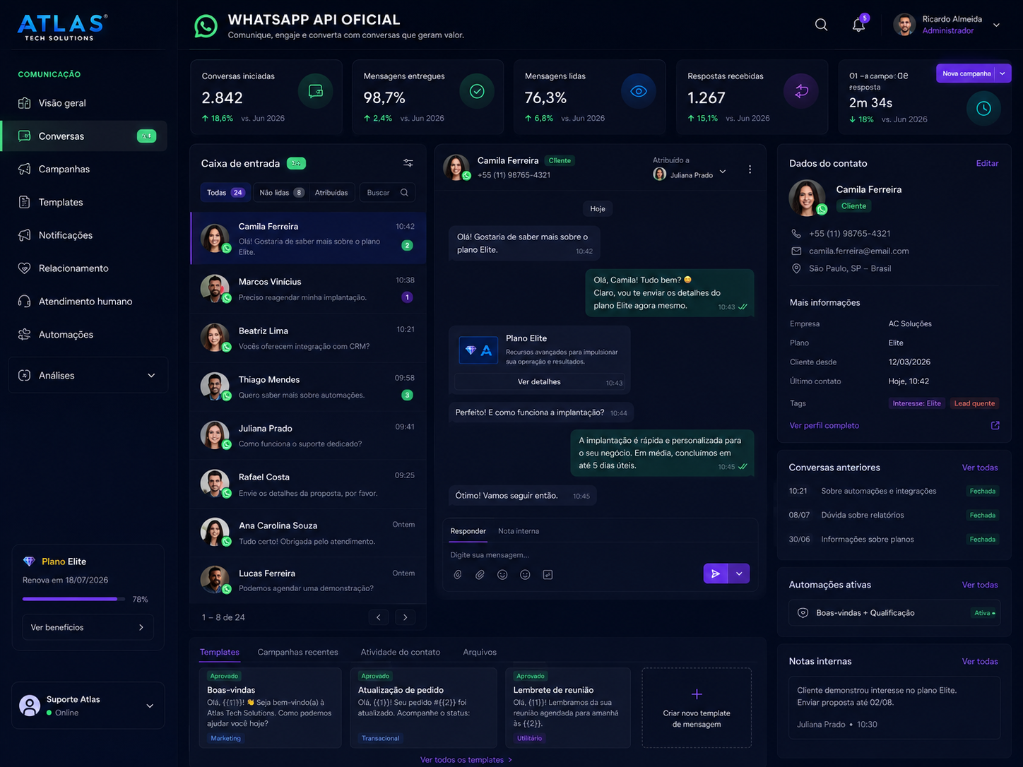 Portal do cliente — Atlas Tech Solutions